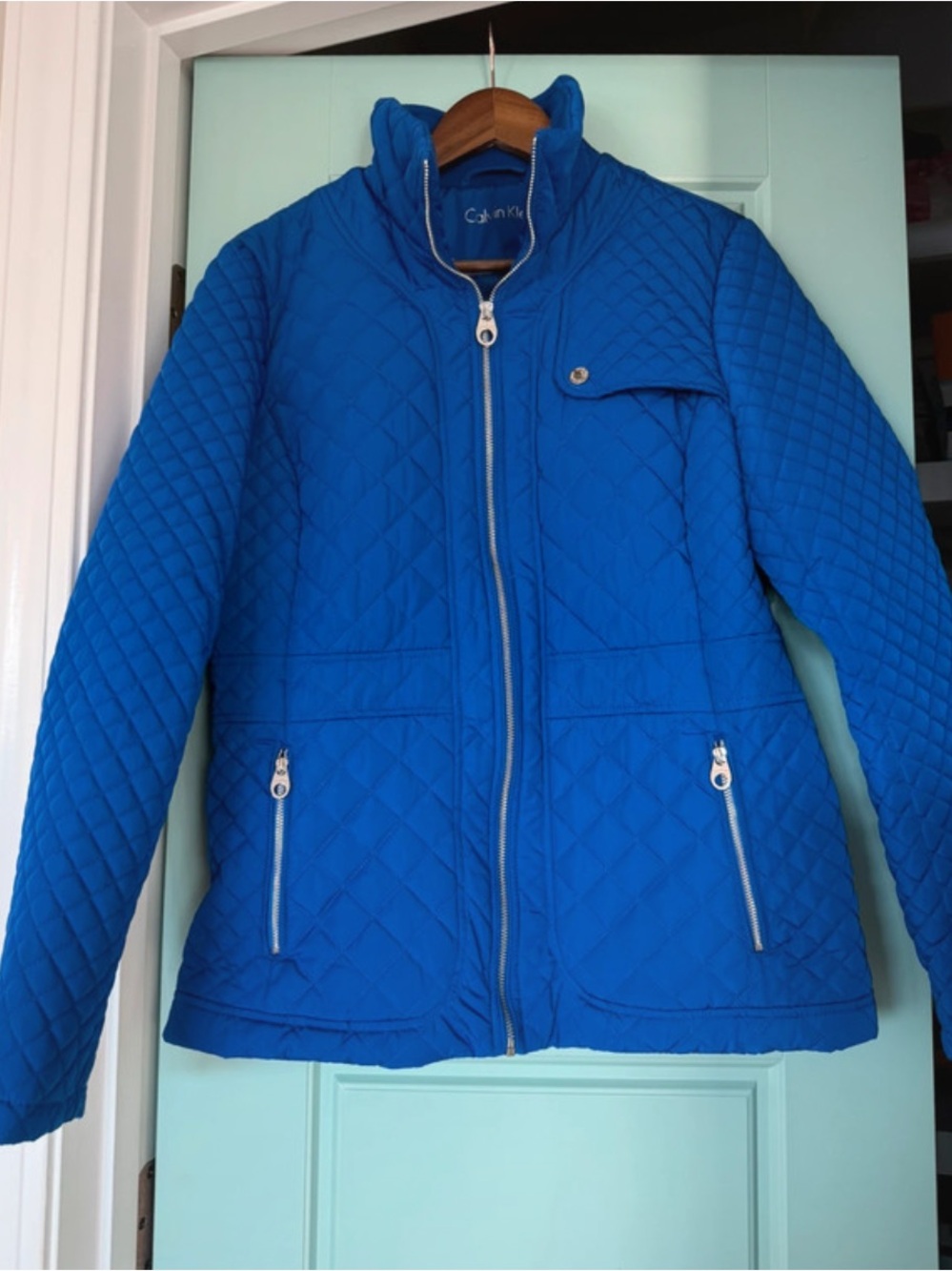 Calvin Klein Cobalt Blue Quilted Jacket Women’s Medium